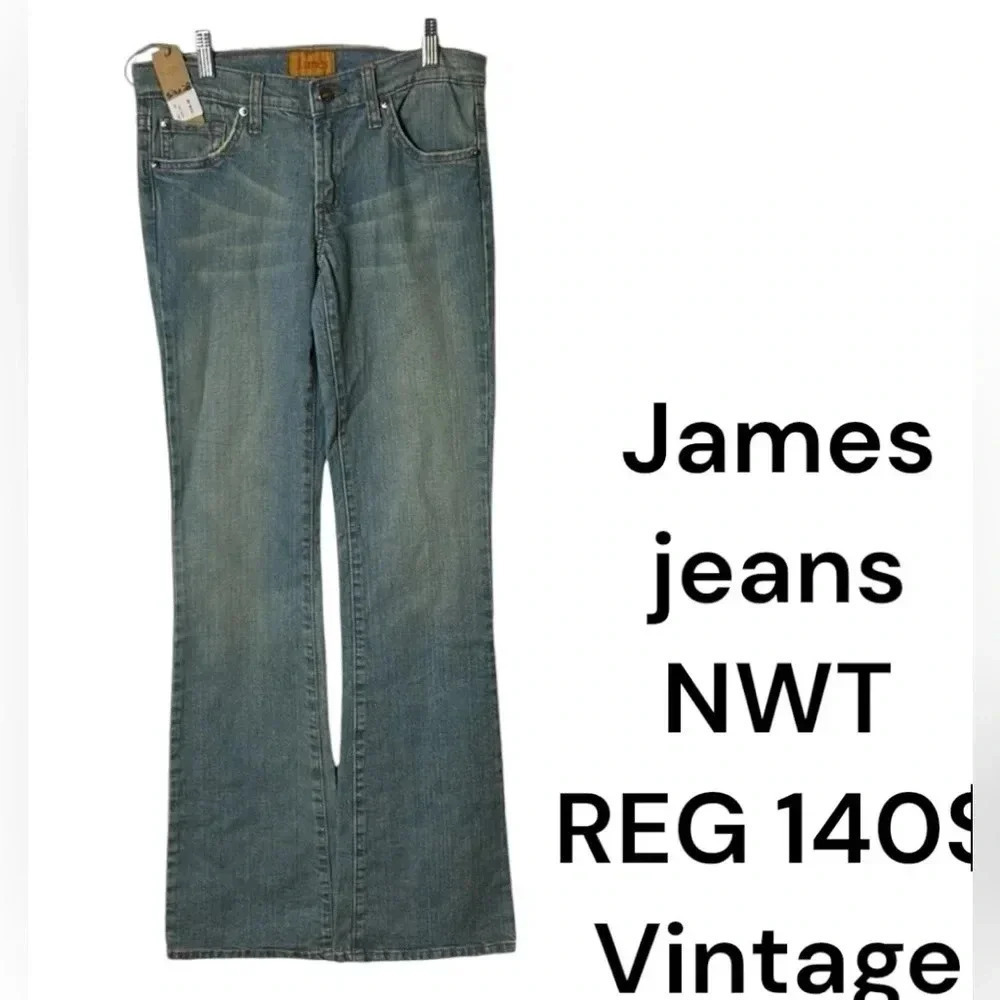 Vtg ,NWT,JAMES JEANS ,Sz 28 , women bootcut,light wash,low rise,preppy,boho EC